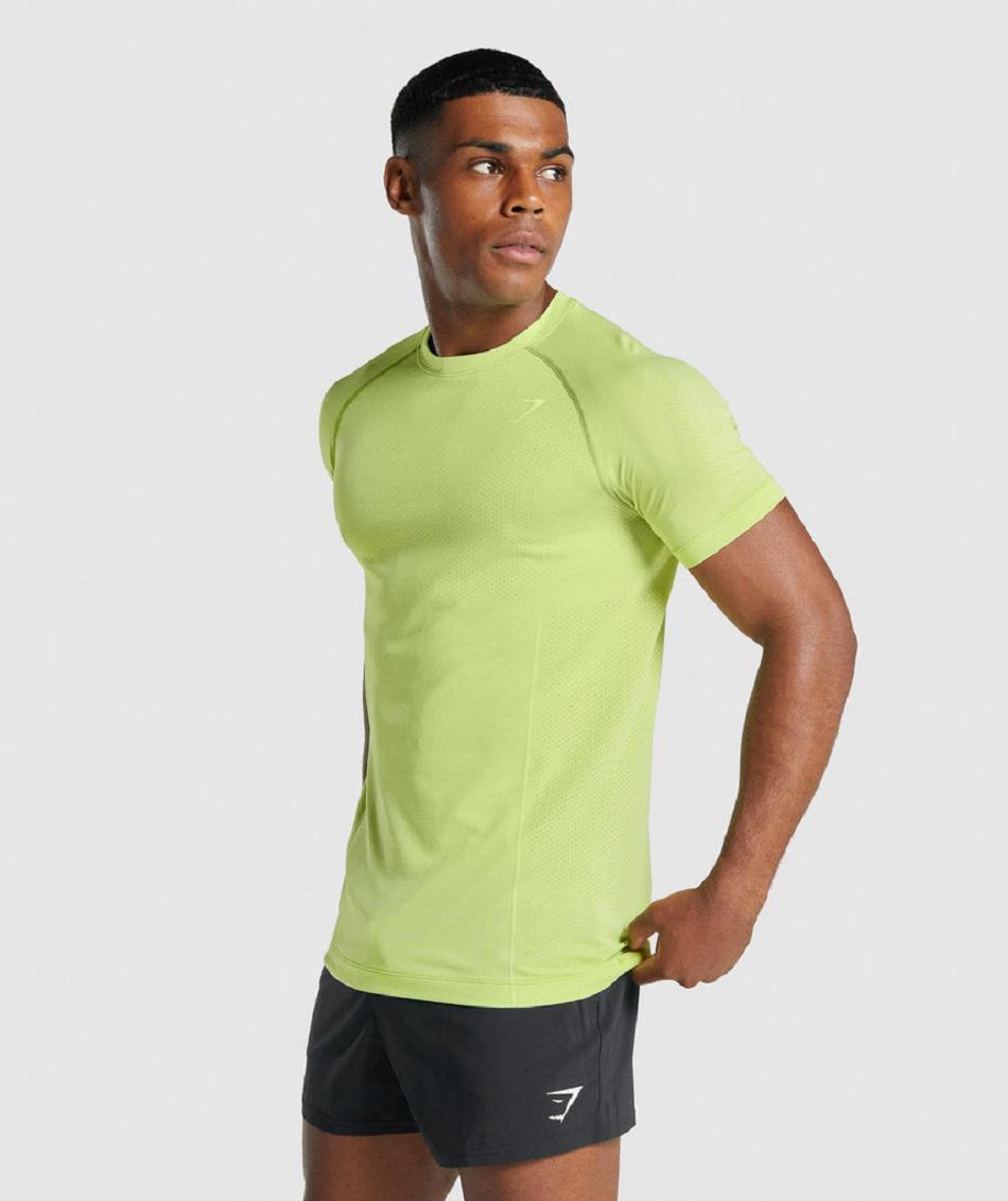 T Shirts Gymshark Vital Light Seamless Hombre Amarillo | CO 3344CTV